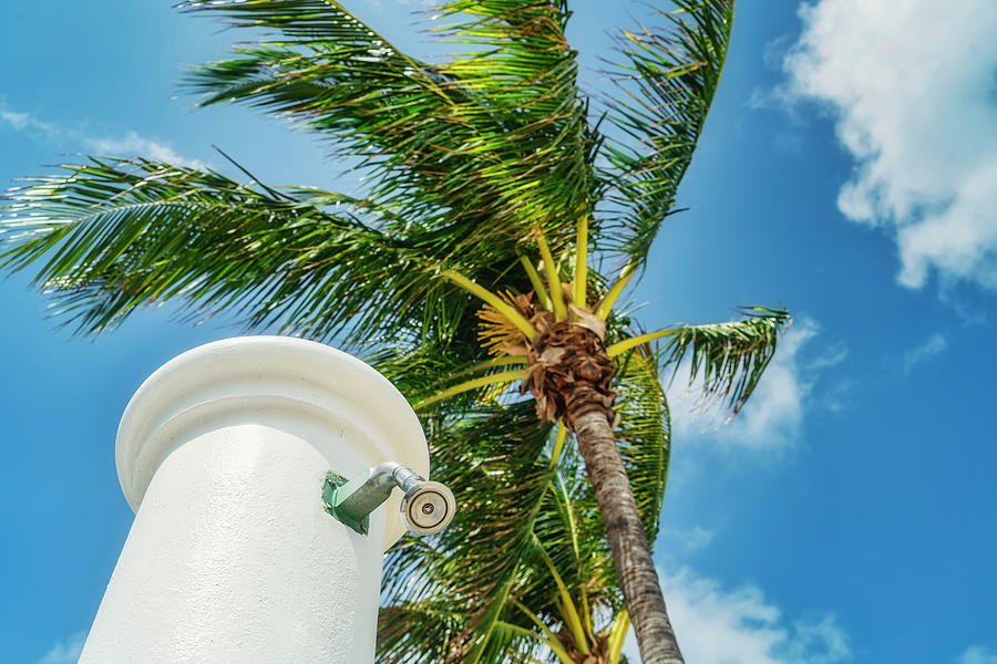Florida, Fort Lauderdale, Shower Head On The Beach #1 Digital Art by Laura Diez