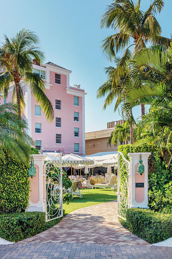 Florida, Palm Beach, Gate At The Colony Hotel #1 Digital Art by Laura Diez