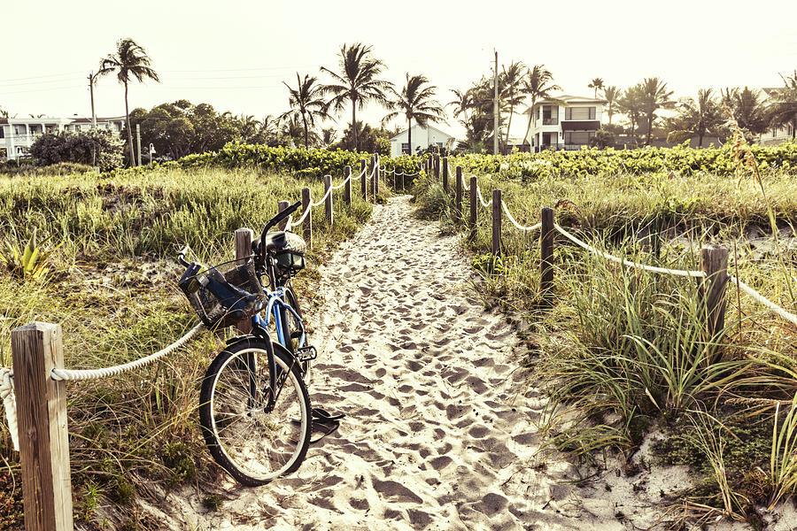 Florida, South Florida, Delray Beach, Pathway On Beach #1 Digital Art by Laura Diez