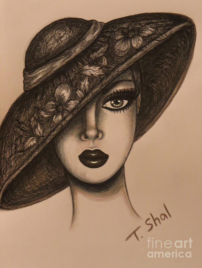 Flower Hat 2 Drawing by Tara Shalton