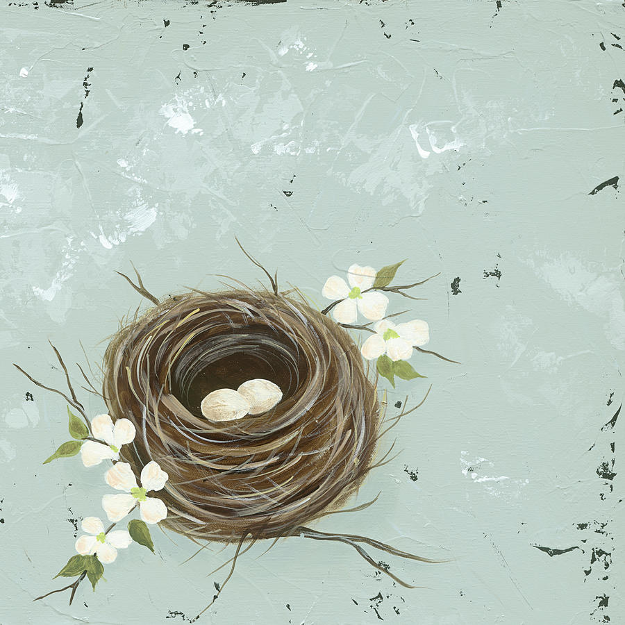 Bird Painting - Flower Nest II #1 by Jade Reynolds