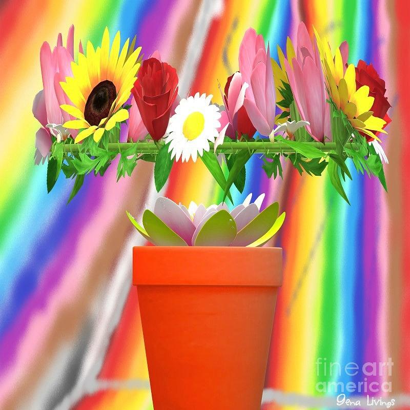Flower Power #1 Digital Art by Gena Livings