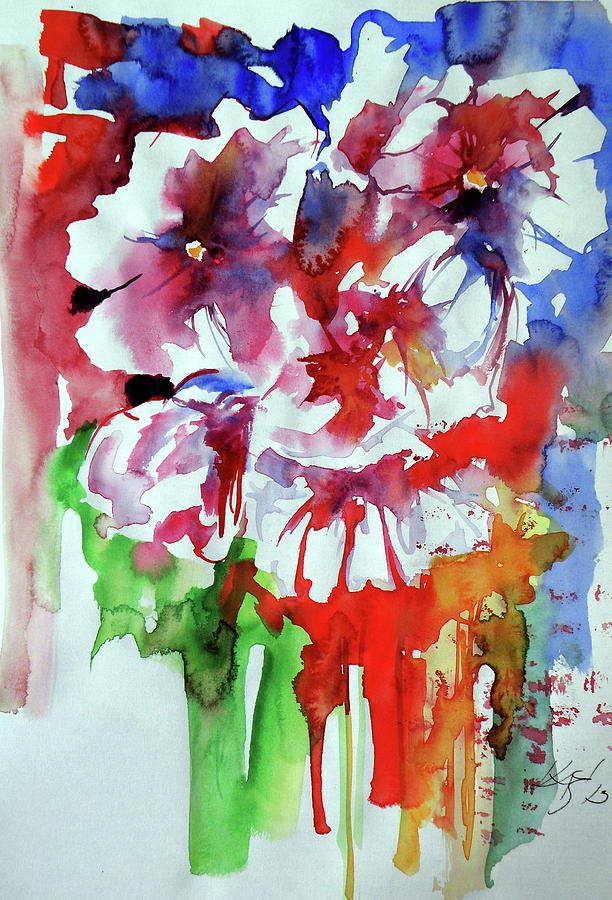 Flowers #1 Painting by Kovacs Anna Brigitta