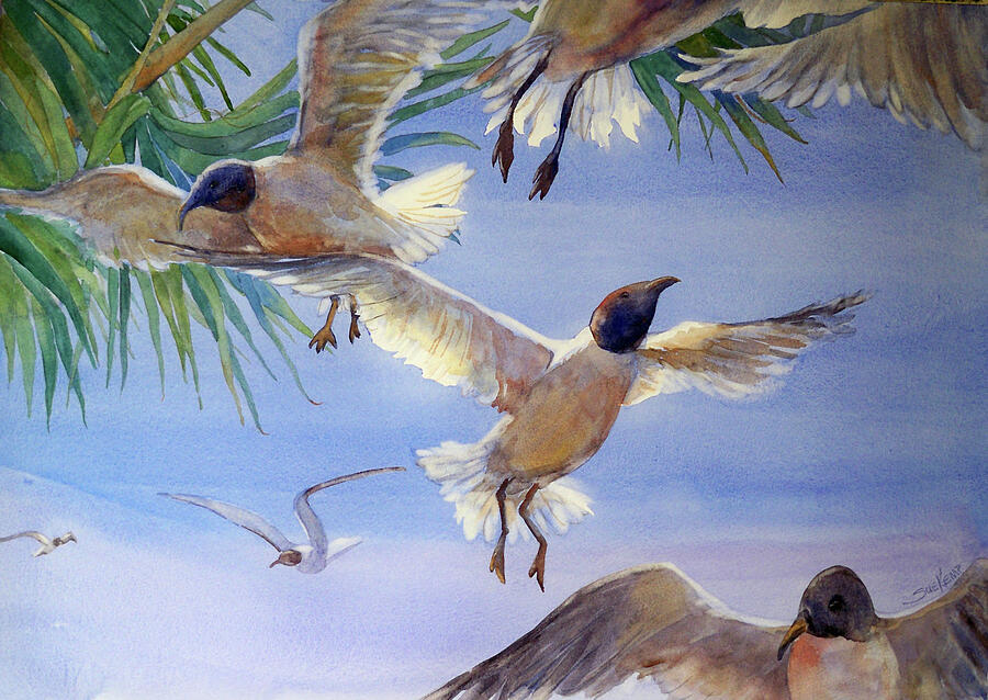 Bird Painting - Flying High by Sue Kemp