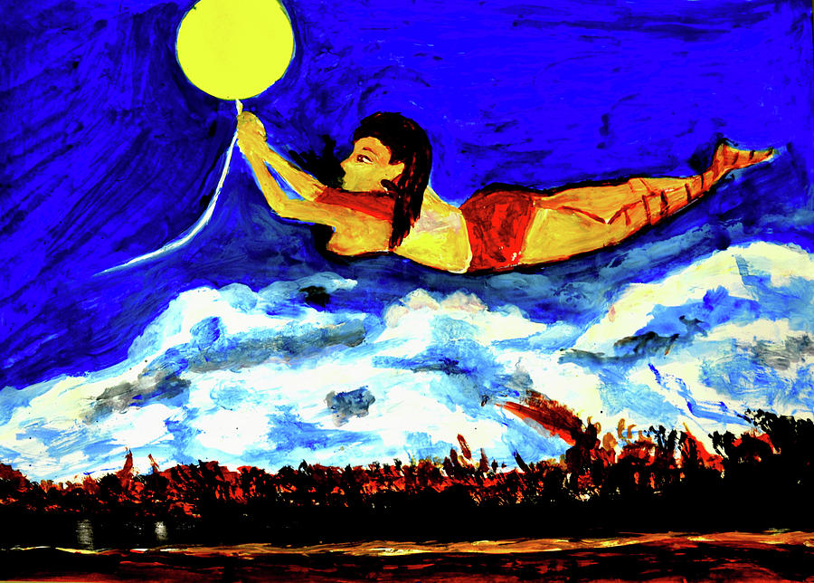 Flying With Joy #2 Painting by Anand Swaroop Manchiraju