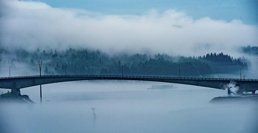 Foggy Juneau Photograph by Marcy Wielfaert