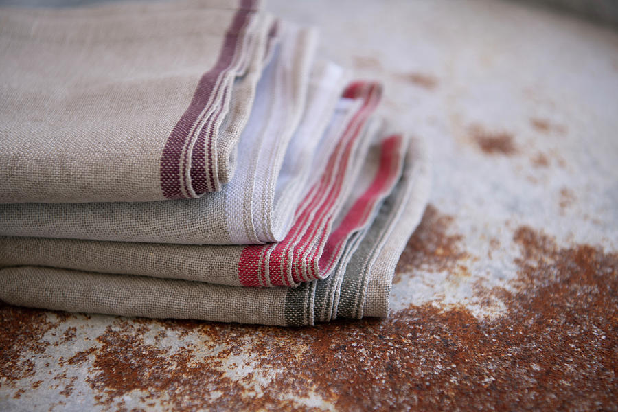 Folded Linen Towels #1 Photograph by Adel Ferreira Photography