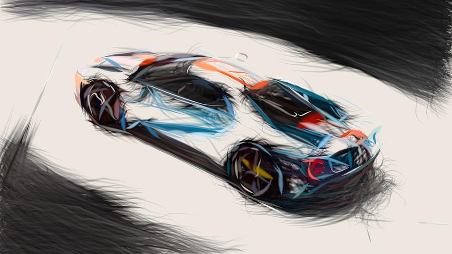 Ford GT Heritage Edition Drawing #2 Digital Art by CarsToon Concept