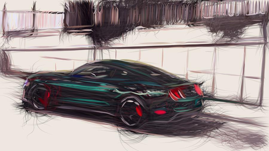Ford Mustang Bullitt Drawing #2 Digital Art by CarsToon Concept