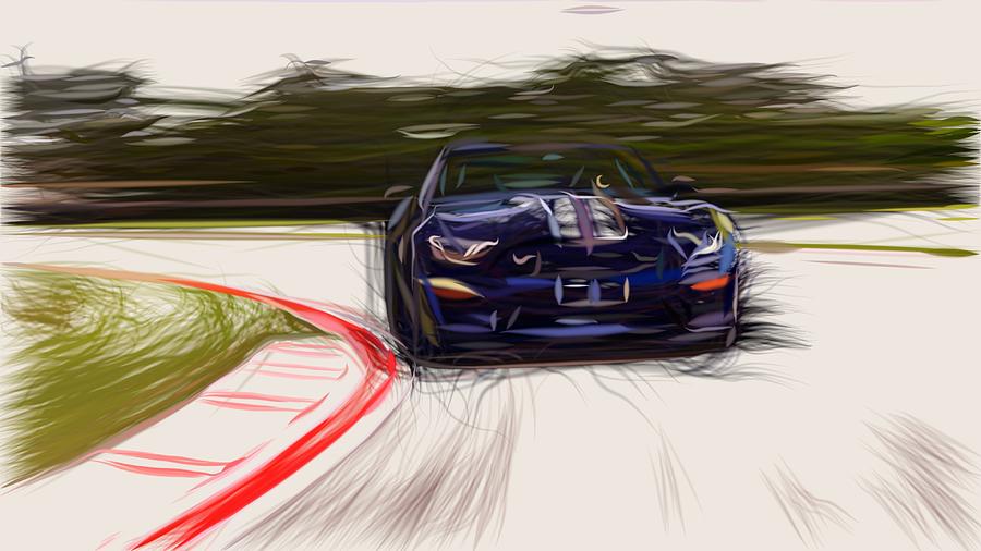 Ford Mustang Shelby GT350 Drawing #2 Digital Art by CarsToon Concept
