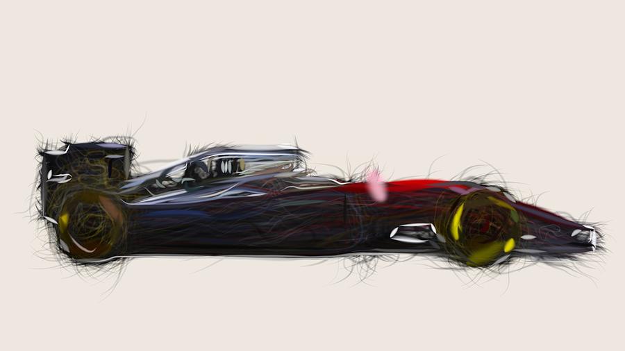 Formula1 McLaren MP4 30 Draw #1 Digital Art by CarsToon Concept