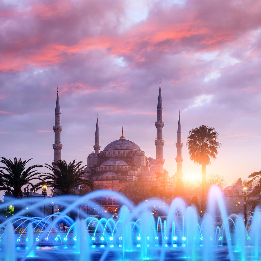 Turkey Photograph - Fountain On Sultanahmet Area In Evening #1 by Ivan Kmit