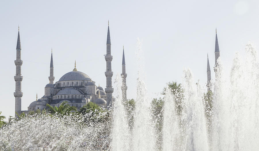 Fountains And Blue Mosque #1 Photograph by David Madison