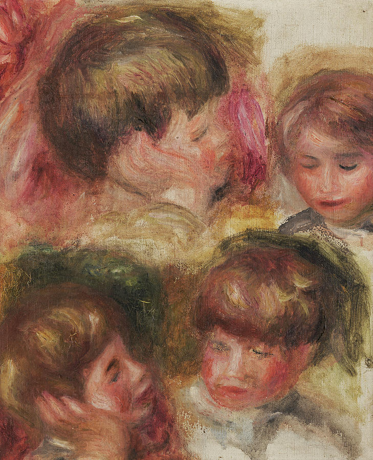 Pierre Auguste Renoir Painting - Four Heads - Jean Renoir #1 by Pierre-Auguste Renoir