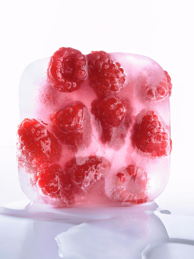 Ice Cream Photograph - Framboise Dans La Glace Raspberries In Ice #1 by Studio - Photocuisine