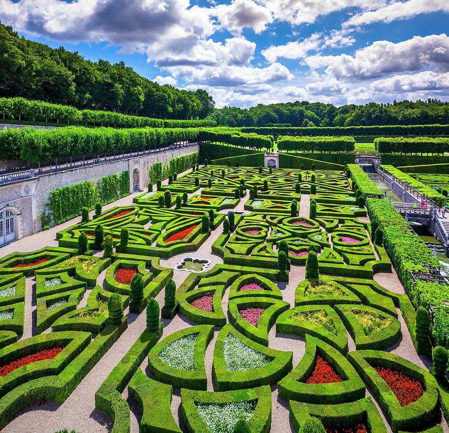 France, Centre, Loire Valley, Indre-et-loire, Villandry, Gardens Of The Castle #1 Digital Art by Olimpio Fantuz