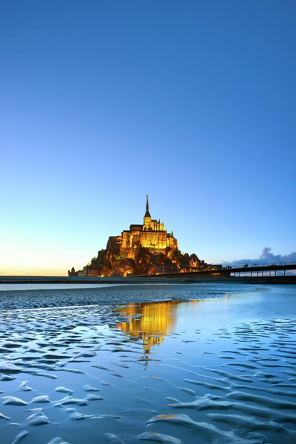France, Normandy, Mont Saint-michel, Basse-normandie, Low Tide #1 Digital Art by Francesco Carovillano