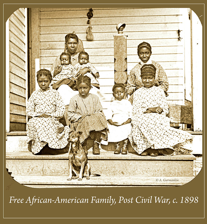 Free African American Family, Post Civil War, c. 1898 #1 Photograph by A Macarthur Gurmankin