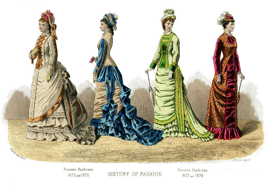 French Costume Present Fashions, 1882 #1 Drawing by Print Collector