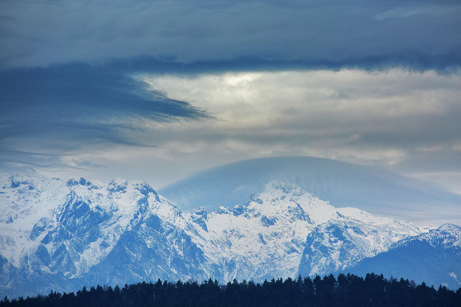 Fresh snow on the Kamnik Alps #1 Photograph by Ian Middleton