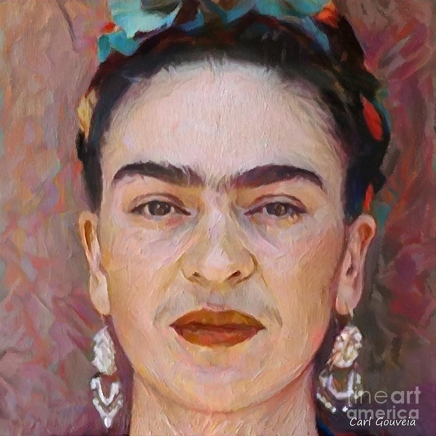 Frida Kahlo  #1 Mixed Media by Carl Gouveia
