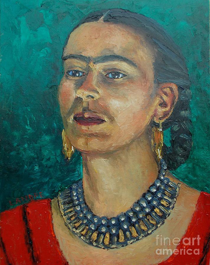 Frida Painting - Frida Teal 1 by Lilibeth Andre Frida Painting - Frida Teal 1 by Lilibeth Andre