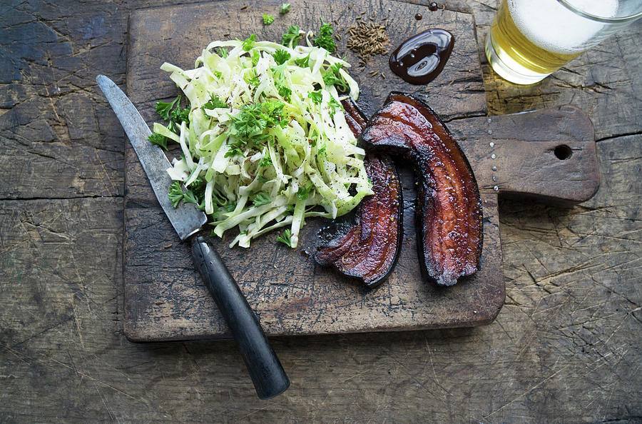 Fried Bacon With Pointed Cabbage Slaw #1 Photograph by Martina Schindler
