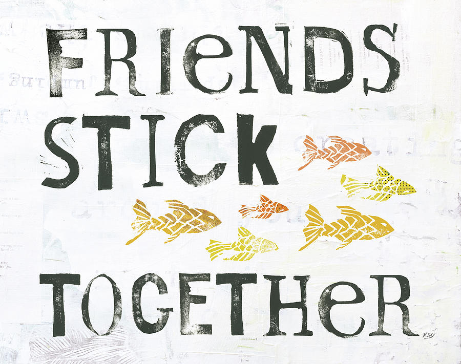 Animal Painting - Friends Stick Together #1 by Kellie Day