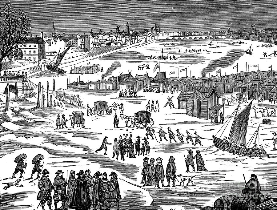 Frost Fair On The Thames At London #1 Drawing by Print Collector