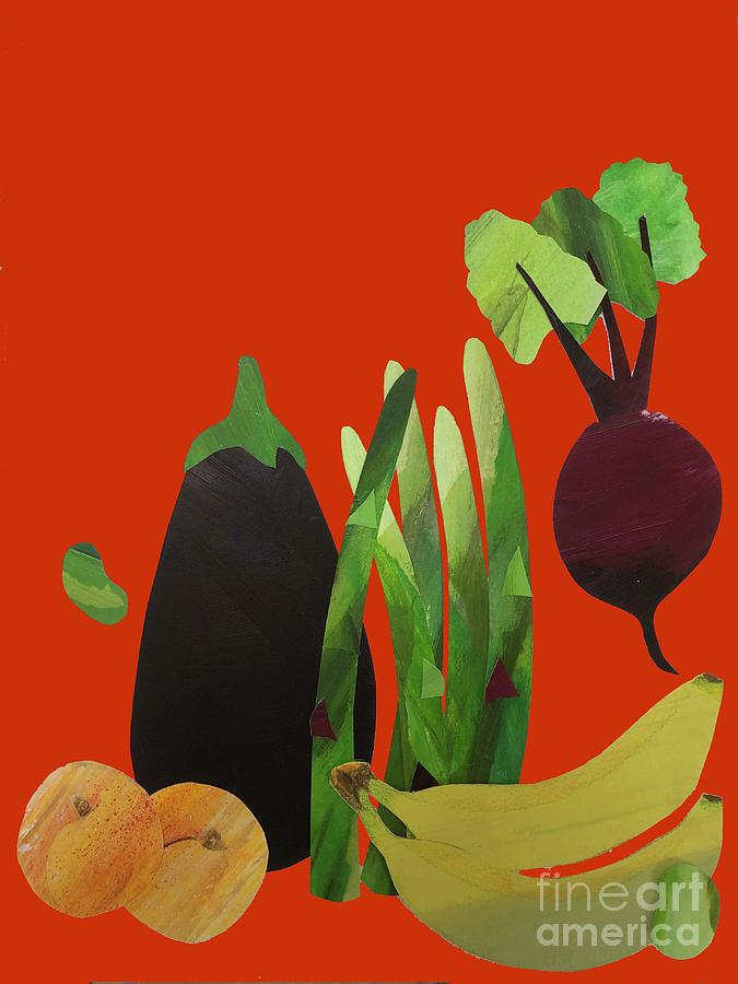 Fruit And Veggies Mixed Media by Sarah Thompson-engels
