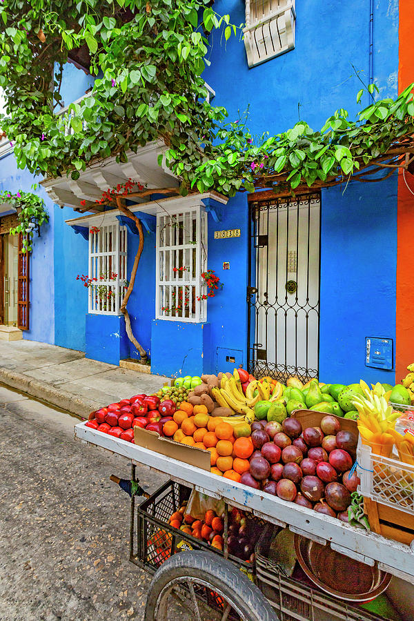 Fruit Vendor, Cartagena, Colombia #1 Digital Art by Claudia Uripos