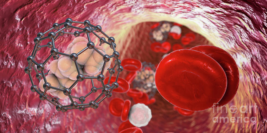 Fullerene Nanoparticles In Blood #1 Photograph by Kateryna Kon/science Photo Library