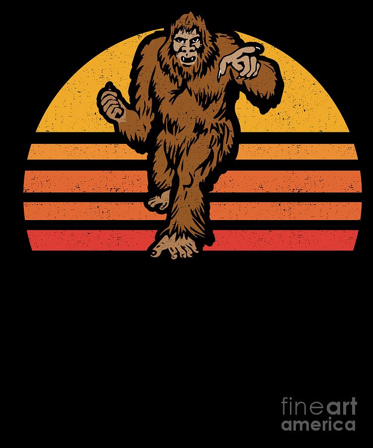 Funny Vintage Retro Sasquatch Bigfoot Gift Silhouette Gag Gift