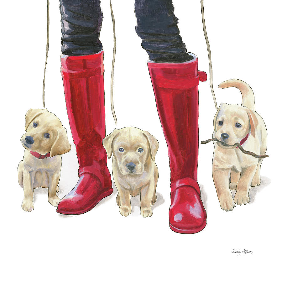 Animal Painting - Furry Fashion Friends I #1 by Emily Adams