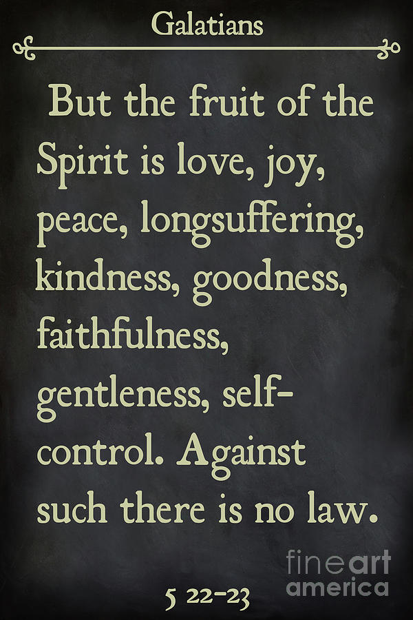 Galatians 5 22-23- Inspirational Quotes Wall Art Collection Painting by Mark Lawrence