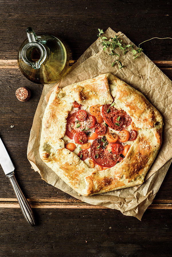 Galette With Tomatoes, Mozzarella And Herbs #1 Photograph by Mateusz Siuta