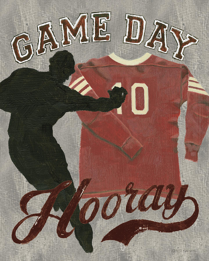 Athlete Painting - Game Day I #1 by Marco Fabiano