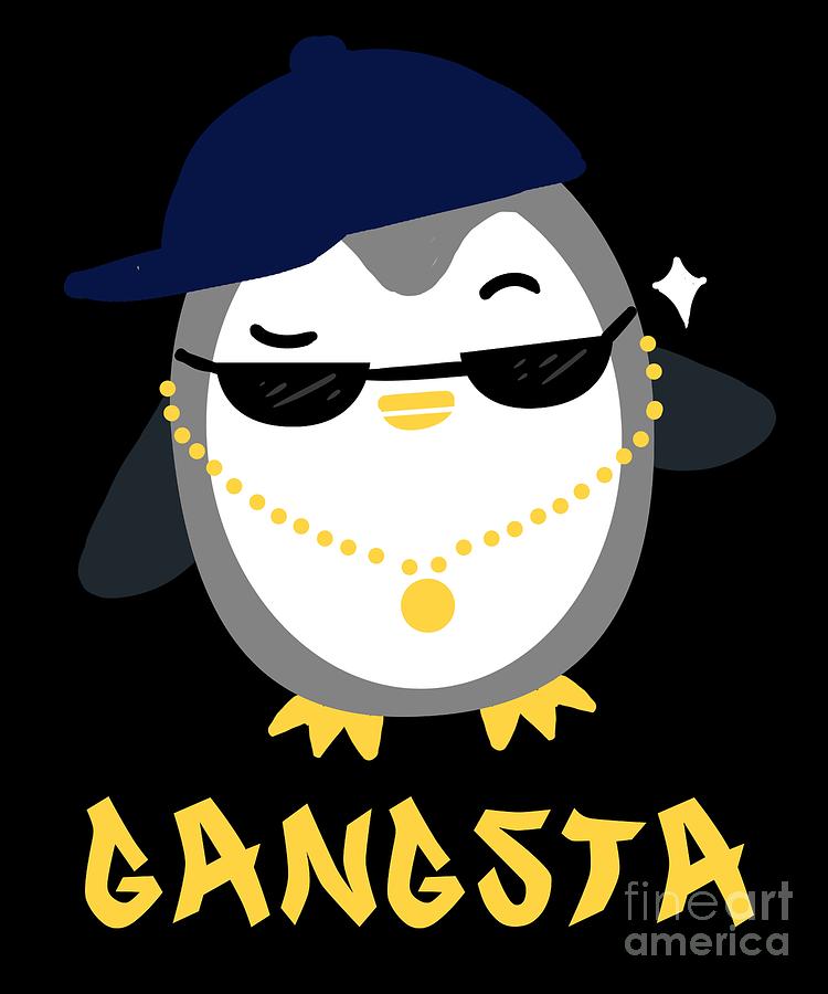 Gangsta Penguin Penguin Bird Cold Arctic Ice Digital Art By Teequeen2603