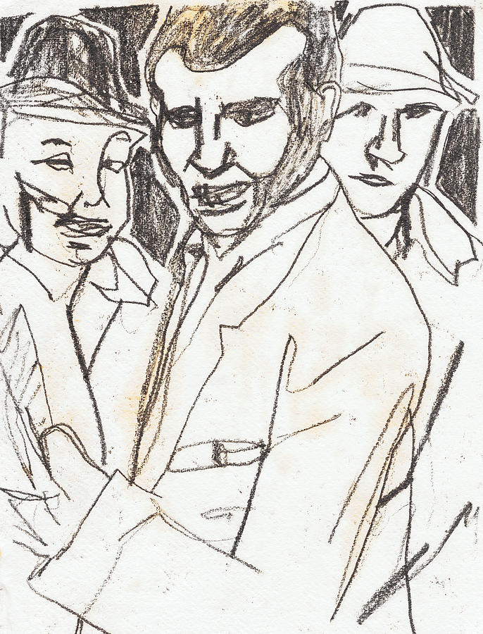 Gangsters #1 Drawing by Edgeworth Johnstone