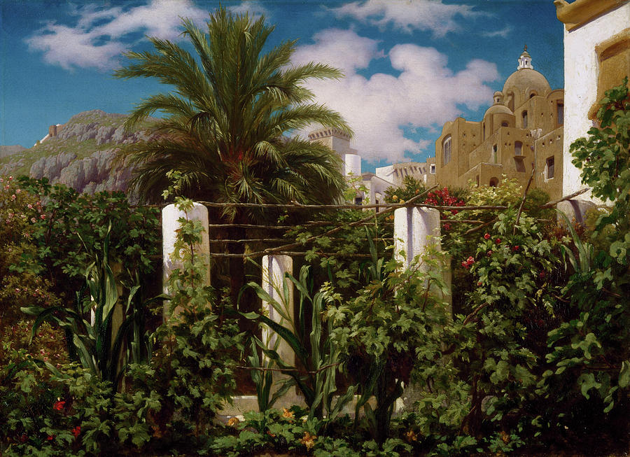Frederic Leighton Painting - Garden of an Inn, Capri #1 by Frederic Leighton