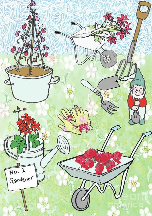 Gardening Mixed Media by Anna Platts