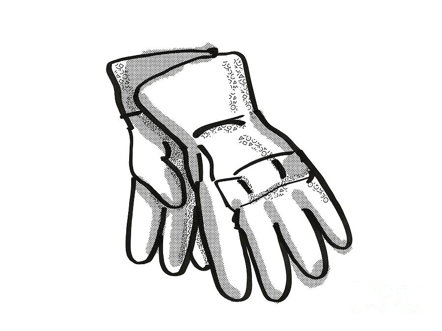 gardening gloves Garden Tool Cartoon Retro Drawing Digital Art by Aloysius  Patrimonio - Pixels