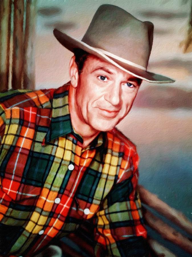 Gary Cooper, portrait #1 Painting by Vincent Monozlay