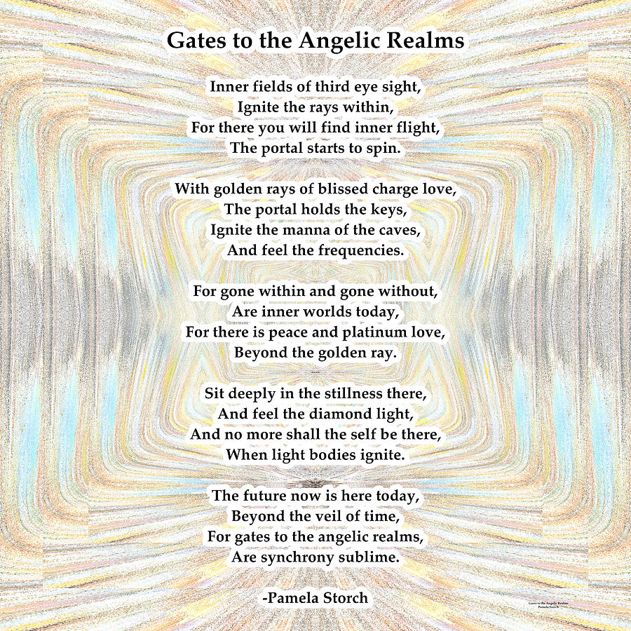 Poetry Digital Art - Gates to the Angelic Realms Poem by Pamela Storch