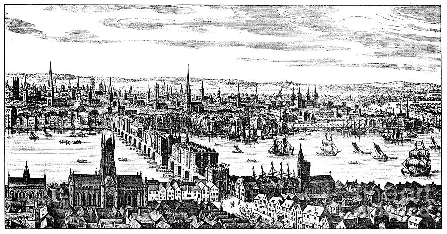 General View Of London, 1666, 1909 #1 Drawing by Print Collector