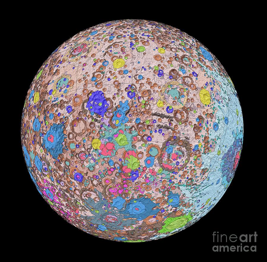 Geologic Map Of The Moon #1 Photograph by Us Geological Survey/science Photo Library