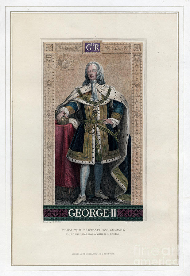 George II, King Of Great Britain #1 Drawing by Print Collector