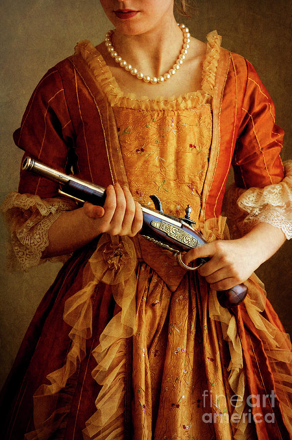 Georgian Woman Holding A Pistol #1 Photograph by Lee Avison