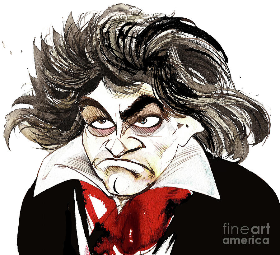 German Composer Ludwig Van Beethoven Painting by Neale Osborne