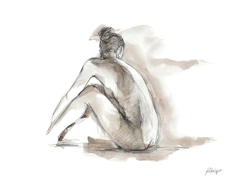 Nude Painting - Gestural Figure Study I #1 by Ethan Harper